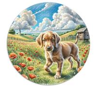 German Wirehaired Pointer1000 Piece Circular Puzzle AnimalCreative Adults And Kids Unique Challenge Games1000pcs (67.5x67.5cm)
