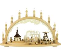 German Wooden candle arch lights 230V - Christmas figures10 flames