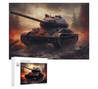 German World War Tank Colourful Wooden Jigsaw Puzzle for Adults, 300 PCS