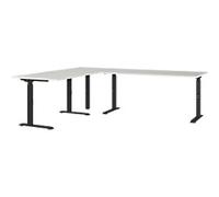 GERMANIA AGENDA Height Adjustable Corner Desk Light Grey 2,400 (W) x 2,000 (D) x 910 (H) mm