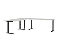 GERMANIA AGENDA Height Adjustable Corner Desk Light Grey 2,400 (W) x 2,200 (D) x 910 (H) mm