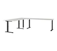 GERMANIA AGENDA Height Adjustable Corner Desk Light Grey 2,600 (W) x 2,200 (D) x 910 (H) mm