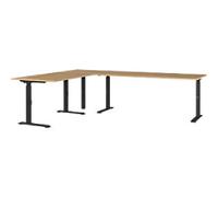 GERMANIA AGENDA Height Adjustable Corner Desk Oak 2,600 (W) x 2,000 (D) x 910 (H) mm