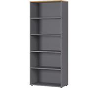GERMANIA Bookcase 4235-564 Oak Grandson-oak repro, Graphite Melamine