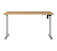 Germania Electronically Height Adjustable Sit Stand Desk Rectangular Grandson-oak repro T-Foot 1,400 (W) x 800 (D) x 1,200 (H) mm Cardboard Metal