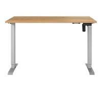 Germania Electronically Height Adjustable Sit Stand Desk Rectangular Navarra-oak repro T-Foot 1,200 (W) x 800 (D) x 1,200 (H) mm Cardboard Metal