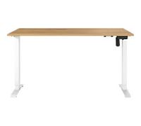 Germania Electronically Height Adjustable Sit Stand Desk Rectangular Navarra-oak repro T-Foot 1,400 (W) x 800 (D) x 1,200 (H) mm Cardboard Metal