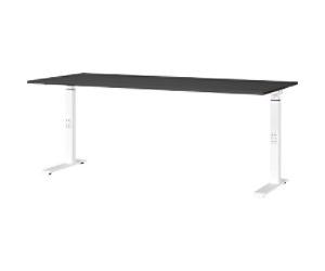 GERMANIA GW-Mailand Height Adjustable Office Desk Graphite C-Foot 1,800 (W) x 800 (D) x 910 (H) mm Chipboard, Metal