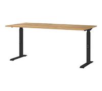 GERMANIA GW-Mailand Height Adjustable Office Desk Oak C-Foot 1,600 (W) x 800 (D) x 910 (H) mm Chipboard, Metal