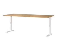 GERMANIA GW-Mailand Height Adjustable Office Desk Oak C-Foot 1,800 (W) x 800 (D) x 910 (H) mm Chipboard, Metal