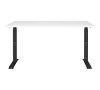 GERMANIA GW-Mailand Height Adjustable Office Desk White C-Foot 1,400 (W) x 800 (D) x 910 (H) mm Chipboard, Metal
