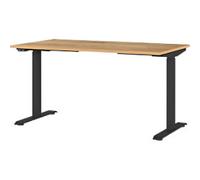 GERMANIA GW-Mailand Height Adjustable Sit Stand Desk Oak T-Foot 1,400 (W) x 800 (D) x 1,200 (H) mm Chipboard, Metal