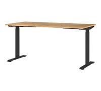 GERMANIA GW-Mailand Height Adjustable Sit Stand Desk Oak T-Foot 1,600 (W) x 800 (D) x 1,200 (H) mm Chipboard, Metal