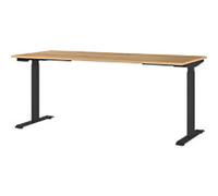 GERMANIA GW-Mailand Height Adjustable Sit Stand Desk Oak T-Foot 1,800 (W) x 800 (D) x 1,200 (H) mm Chipboard, Metal