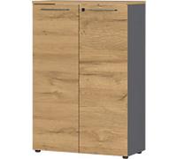 GERMANIA Melamine Cupboard Lockable 800 x 400 x 1,200 mm Brown, Graphite
