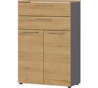 GERMANIA Melamine Cupboard Lockable 800 x 400 x 1,200 mm Brown, Graphite