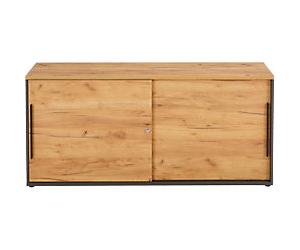 GERMANIA RENTON Cabinet Lockable 160 x 40 x 74 cm Graphite Navarra Oak Repro