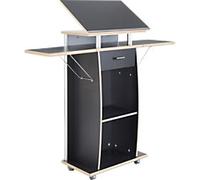 GERMANIA Standing Desk Rectangular Anthracite 1 Drawer 700 (W) x 370 (D) x 1,300 (H) mm Chipboard
