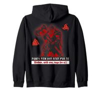 Germanic Berserker Wodan Odin Futhark Font Runes Vikings Zip Hoodie