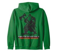 Germanic Berserker Wodan Odin Futhark Runes Font Vikings Zip Hoodie