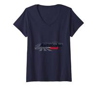 Germans for Men Autobahn Soul Car Enthusiast Gift V-Neck T-Shirt, Women, Navy, S