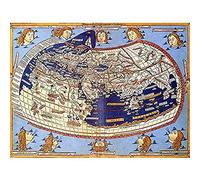Germanus 1482 Cosmography World Map Chart Art Print Canvas Premium Wall Decor Poster Mural