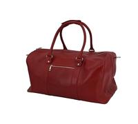 GERMANUS Handmade Travel Bag Lothar Weekender Thick Leather for Short Trip Travel Weekend Travel, red, 50 x 30 x 27 cm, Contemporary