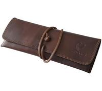 GERMANUS Leather Pencil Case Strap - Made in EU (Dark Brown)