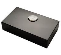 GERMANUS Mini Cigar Humidor for Travel, Couch or Terrace in Black with Cedar Wood