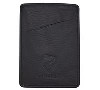 GERMANUS Pocket Mini Leather Credit Card Holder, Handy for Pockets, Black, black, standard size, Classic