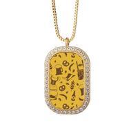 Germany Berlin Culture Custom Pattern Necklace Pendant Diamond Crystal Golden Jewelry