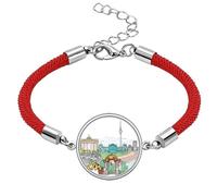Germany Berlin Landmark Architecture Lucky Red String Bracelet Rope Bracelet Handmade