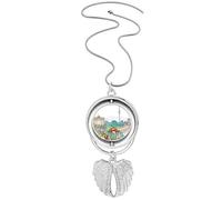 Germany Berlin Landmark Architecture Pendant Angel Wings Rotating Necklace Jewelry