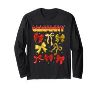 Germany Bow German Flag Apparel Women Girls Central Europe Long Sleeve T-Shirt