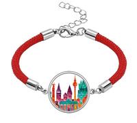 Germany Building Set Architecture Lucky Red String Bracelet Rope Bracelet Handmade