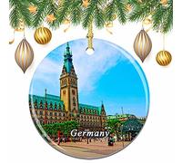 Germany City Hall Hamburg Christmas Xmas Tree Ornament Decoration Wedding Hanging Pendant Decor City Travel Souvenir Collection