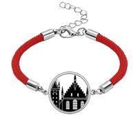 Germany Cologne Cathedral Landmark Lucky Red String Bracelet Rope Bracelet Handmade