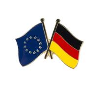 Germany & European Union EU Friendship National Flag Lapel Pin Badge - Metal Enamel Brooch 2.4 x 1.9 cm - Diplomatic Unity and European Identity Symbol