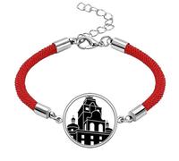 Germany Famous Building Architecture Lucky Red String Bracelet Rope Bracelet Handmade