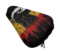 Germany Flag Eagle Bike Seat Cover Waterproof Oxford Fabric, Universal Adjustable Bicycle Saddle Cover with Drawstring Easy Install Protective Rain Dust Covers for Women Men