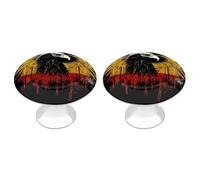 Germany Flag Eagle Cabinet Knobs, 2-Pack Silver Stainless Steel Drawer Pulls with Screws, Elegant Hardware for Dressers, Kitchen,Cabinets & Desks