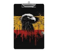 Germany Flag Eagle Clipboard 8.5×12.5 Inch Acrylic Clip Board with Metal Clip A4 Letter Size Decorative Clipboard Cute Hanging Clipboards for Office, Teacher, Nurse, Doctor,