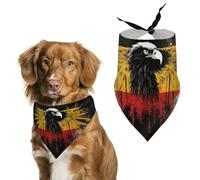 Germany Flag Eagle Dog Bandanas for Feeding Grooming, Triangle Pet Bibs Washable Pets Scarf for Cats & Dogs