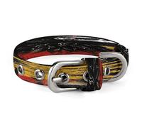 Germany Flag Eagle Dog Collar Adjustable Pet Collar Stainless Steel D-Ring Collar Oxford Cloth Cat Collar Strap with Metal Buckle for Small Medium Dog