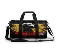 Germany Flag Eagle Gym Bag Small Travel Duffle Bag with Compartment Carry On Weekender Bag for Women Men, Germany Flag Eagle, 17.7in/9in/9in