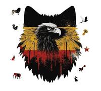 Germany Flag Eagle Jigsaw Puzzle 175PCS Wolf Head Design Puzzle Wooden Jigsaw Puzzles for Adults Families