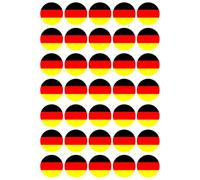 Germany Flag - Edible Cupcake Toppers - Wafer or Icing - German Birthday Party Themed Celebration Cake Decorations for Cupcakes, Cookies, Brownies, Muffins & More!