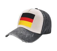 Germany Flag Print Distressed Baseball Cap Adjustable Hat with Classic Unisex Style for All Seasons, Black and White, One size
