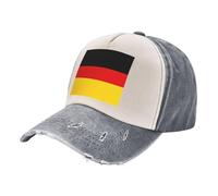 Germany Flag Print Distressed Baseball Cap Adjustable Hat with Classic Unisex Style for All Seasons, Gray, One size