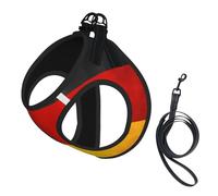 Germany Flag Print Dog Harness Adjustable Walk Puppy Harnesses Leash Clips Pet Harnesses Training Pet Vest